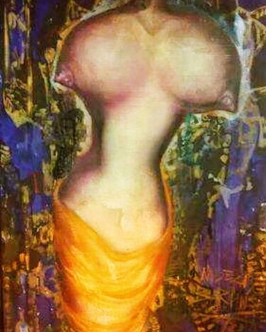 Pittura intitolato "Nude. Modern." da Nadezda Baruns, Opera d'arte originale, Olio Montato su Telaio per barella in legno