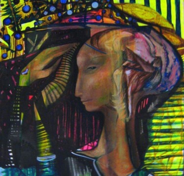 Pintura titulada "Eastern motive. Por…" por Nadezda Baruns, Obra de arte original, Acrílico Montado en Bastidor de camilla d…