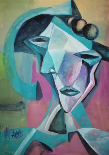 Painting titled "Portrait. De la sér…" by Nadezda Baruns, Original Artwork, Gouache