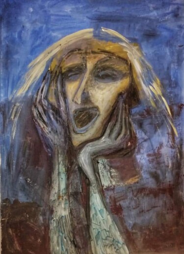 Painting titled ",, Крик,, из серии,…" by Nadezda Baruns, Original Artwork, Acrylic