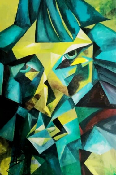 Malerei mit dem Titel "Existential Portrai…" von Nadezda Baruns, Original-Kunstwerk, Acryl