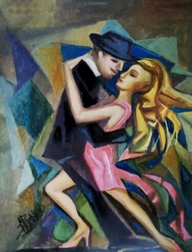 Painting titled "Dance. In the style…" by Nadezda Baruns, Original Artwork, Oil