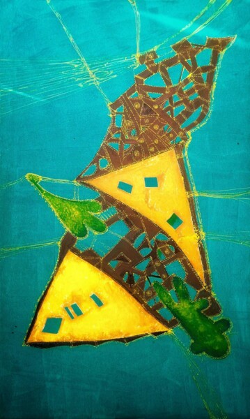 Картина под названием "Abstraction. The fi…" - Nadezda Baruns, Подлинное произведение искусства, Акрил Установлен на Деревян…