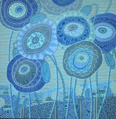 「Blue mirage」というタイトルの絵画 Надежда Даниловаによって, オリジナルのアートワーク, アクリル