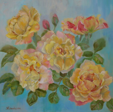 Картина под названием "Rose"Charlotte"" - Nadezda Krivohizina, Подлинное произведение искусства, Масло Установлен на Деревян…