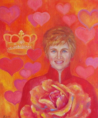 Peinture intitulée "Quenn of hearts" par Nadezda Krivohizina, Œuvre d'art originale, Huile Monté sur Châssis en bois