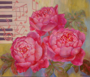 Malarstwo zatytułowany „Rose" Benjamin Brit…” autorstwa Nadezda Krivohizina, Oryginalna praca, Olej Zamontowany na Drewniana…