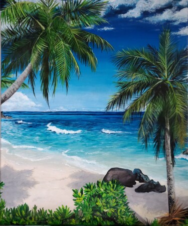 Schilderij getiteld "Дикий пляж" door Nadezhda Nikonenko, Origineel Kunstwerk, Acryl