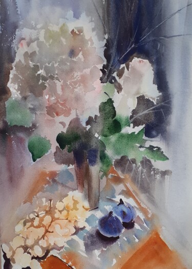 Painting titled "Clémence" by Nadezda Vashkevich, Original Artwork, Watercolor