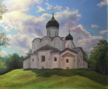 Painting titled "Церковь Василия" by Nadezhda, Original Artwork, Oil