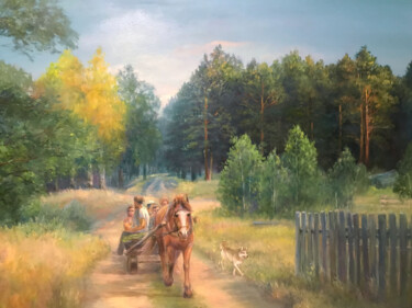 Pintura titulada "деревенские мотивы" por Nadezhda, Obra de arte original, Oleo