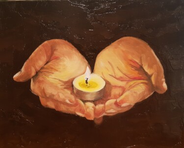 Картина под названием "Как солнца слеза, г…" - Nadezhda Brinke, Подлинное произведение искусства, Масло