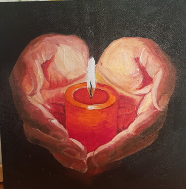 Peinture intitulée ""Свет свечи"" par Nadezhda Brinke, Œuvre d'art originale, Huile