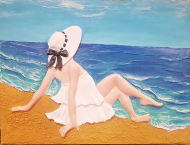Painting titled ""Ledy vacation"" by Nadezhda Brinke, Original Artwork, Plaster