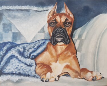 Painting titled "Bulldog" by Nadezhda Brinke, Original Artwork, Acrylic