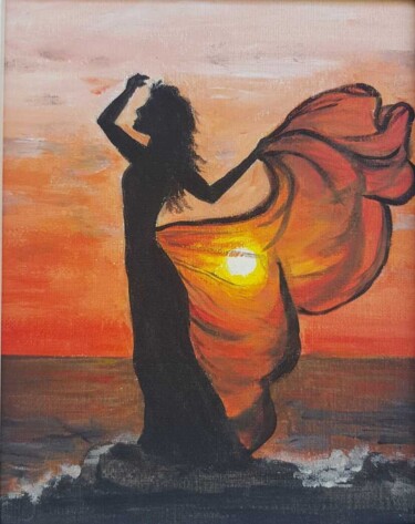 Картина под названием "На закате" - Nadezhda Brinke, Подлинное произведение искусства, Акрил