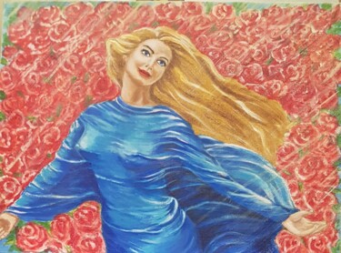 Schilderij getiteld ""Миллион алых роз"" door Nadezhda Brinke, Origineel Kunstwerk, Acryl