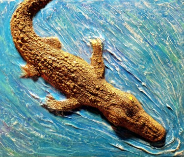 Peinture intitulée "Crocodile" par Nadezhda Brinke, Œuvre d'art originale, Acrylique