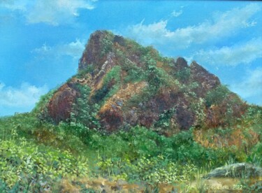 Картина под названием "Mount Bořen from th…" - Nadezhda Gellmundova, Подлинное произведение искусства, Масло Установлен на Д…