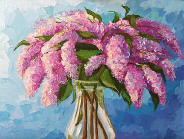 Картина под названием ""Bouquet of lilac"…" - Nadezhda Kokorina, Подлинное произведение искусства, Масло