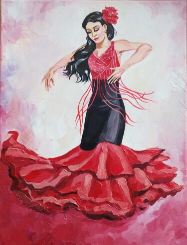Ζωγραφική με τίτλο "“Spanish dancer. Fl…" από Nadezhda Kokorina, Αυθεντικά έργα τέχνης, Λάδι