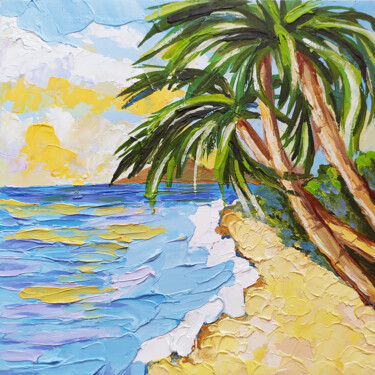 Malerei mit dem Titel "Hawaiian landscape…" von Nadezhda Kokorina, Original-Kunstwerk, Öl