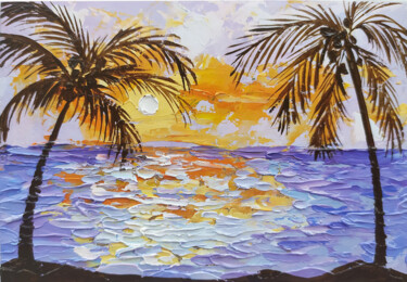 「"Sunset in Miami" L…」というタイトルの絵画 Nadezhda Kokorinaによって, オリジナルのアートワーク, オイル