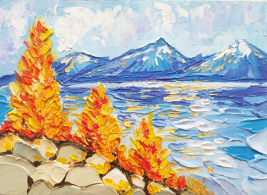 Malarstwo zatytułowany „Landscape "Autumn o…” autorstwa Nadezhda Kokorina, Oryginalna praca, Olej