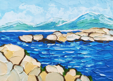 Pintura intitulada "Landscape "Lake Tah…" por Nadezhda Kokorina, Obras de arte originais, Óleo