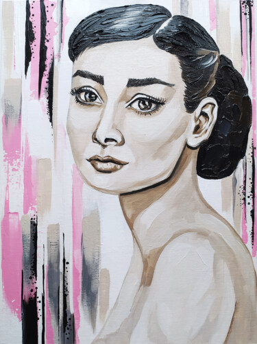 "Portrait Audrey Hep…" başlıklı Tablo Nadezhda Kokorina tarafından, Orijinal sanat, Petrol