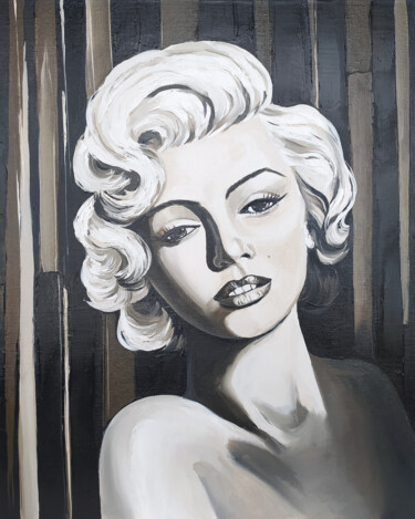 Malarstwo zatytułowany „Portrait of Marilyn…” autorstwa Nadezhda Kokorina, Oryginalna praca, Olej