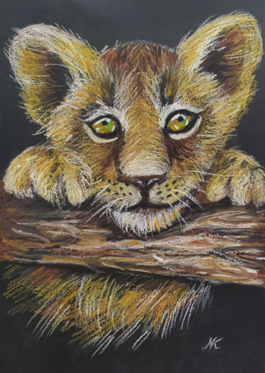 Drawing titled "Portrait of a lion…" by Nadezhda Kokorina, Original Artwork, Pastel