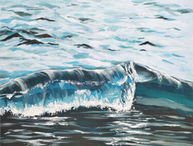 Pittura intitolato "Sea wave painting a…" da Nadezhda Kokorina, Opera d'arte originale, Acrilico