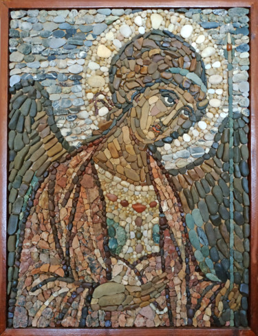 Скульптура под названием "Archangel Michael" - Nadezhda Korolenko, Подлинное произведение искусства, Мозаика