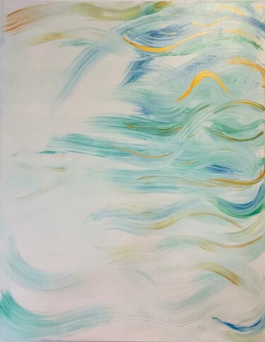 Painting titled "Sea waves" by Nadezhda Nikulina, Original Artwork, Acrylic