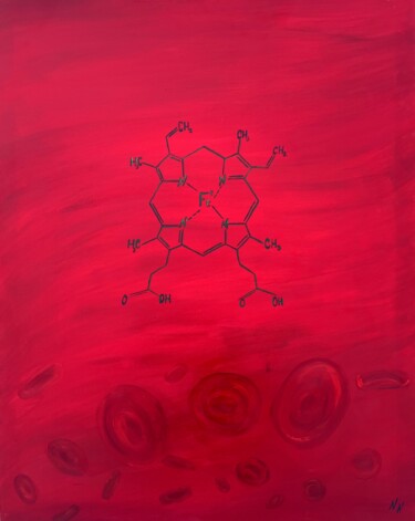 Malerei mit dem Titel "Haemoglobin" von Nadezhda Nikulina, Original-Kunstwerk, Acryl