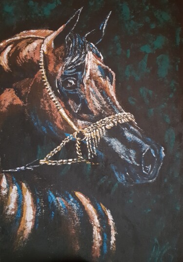 Peinture intitulée "Лошадь" par Nadezhda Potekhina, Œuvre d'art originale, Acrylique