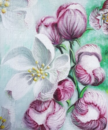 Painting titled "Spring flowers" by Nadezhda Potekhina, Original Artwork, Oil