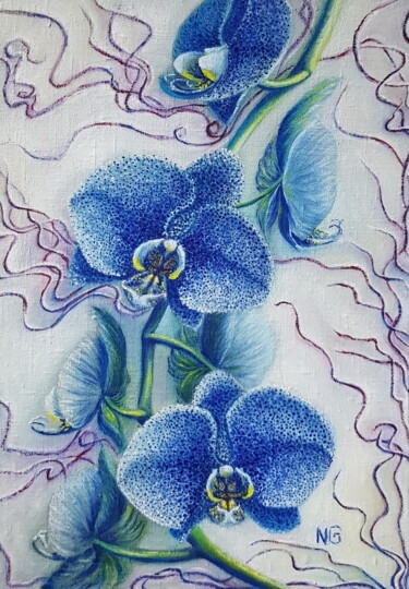 Peinture intitulée "Орхидеи" par Nadezhda Potekhina, Œuvre d'art originale, Huile