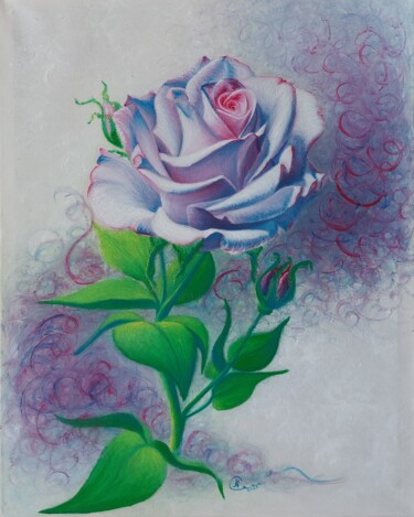 Картина под названием "Роза мечта" - Надежда Потехина, Подлинное произведение искусства, Масло
