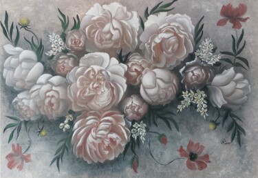 Painting titled "Summer flowers" by Nadezhda Potekhina, Original Artwork, Oil