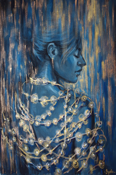 Картина под названием "WARM LIGHTS - origi…" - Nadezhda Zueva, Подлинное произведение искусства, Акрил Установлен на Деревян…
