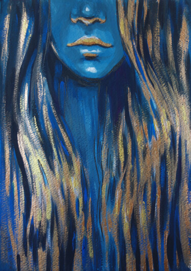 Картина под названием "GOLDEN HAIR-In the…" - Nadezhda Zueva, Подлинное произведение искусства, Акрил