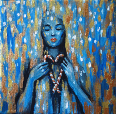 Картина под названием "HAPPY" - Nadezhda Zueva, Подлинное произведение искусства, Акрил Установлен на Деревянная рама для но…