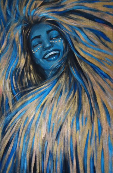 Peinture intitulée "Laughter" par Nadezhda Zueva, Œuvre d'art originale, Acrylique Monté sur Châssis en bois