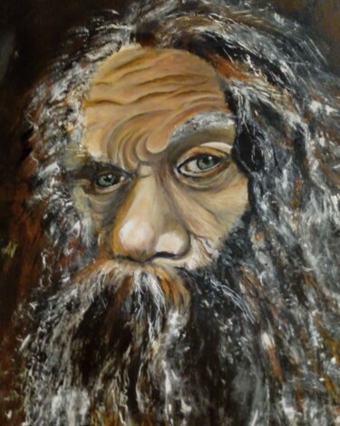 Painting titled "Homme de tribu" by Nadia Barsky, Original Artwork, Acrylic