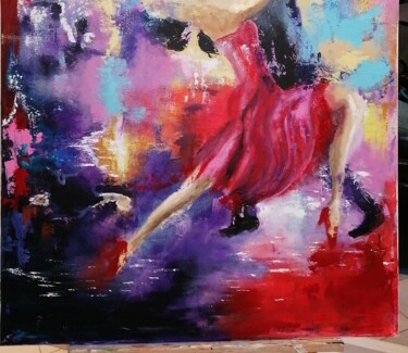 Painting titled "danseurs tango 2" by Nadia Barsky, Original Artwork, Acrylic