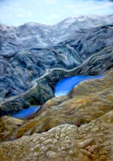 Painting titled "Picturesque canyon" by Nadia Bedei, Original Artwork, Pastel