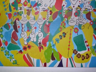 Peinture intitulée "la chaine de vie" par Nadia Benayad, Œuvre d'art originale
