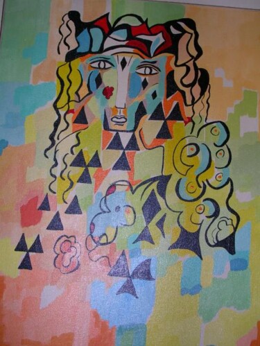 Painting titled "l'homme belier" by Nadia Benayad, Original Artwork